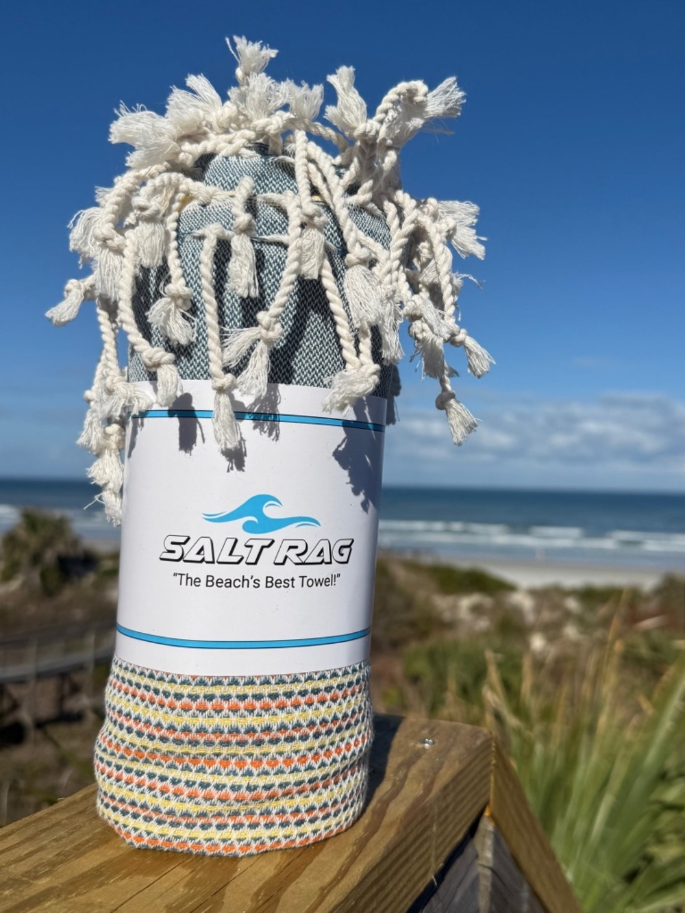 Angler Rag — Yellow Salt Rag™ Sand-Resistant Turkish Beach Towel - Picture 5 of 6